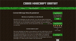 Desktop Screenshot of codesminecraftgratuit.com